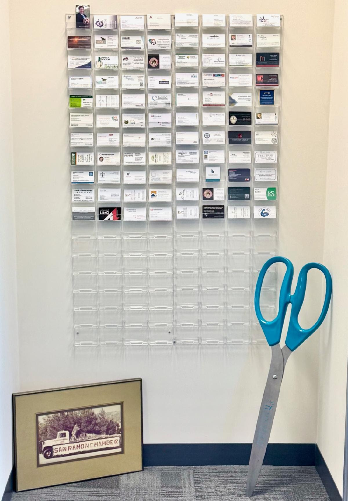 business card wall